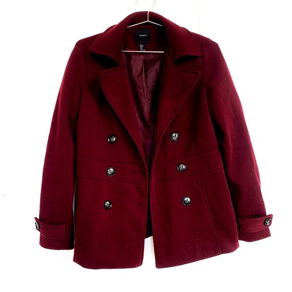 Forever 21 Jackets & Blazers - forever 21 burgundy soft comfy pea coat